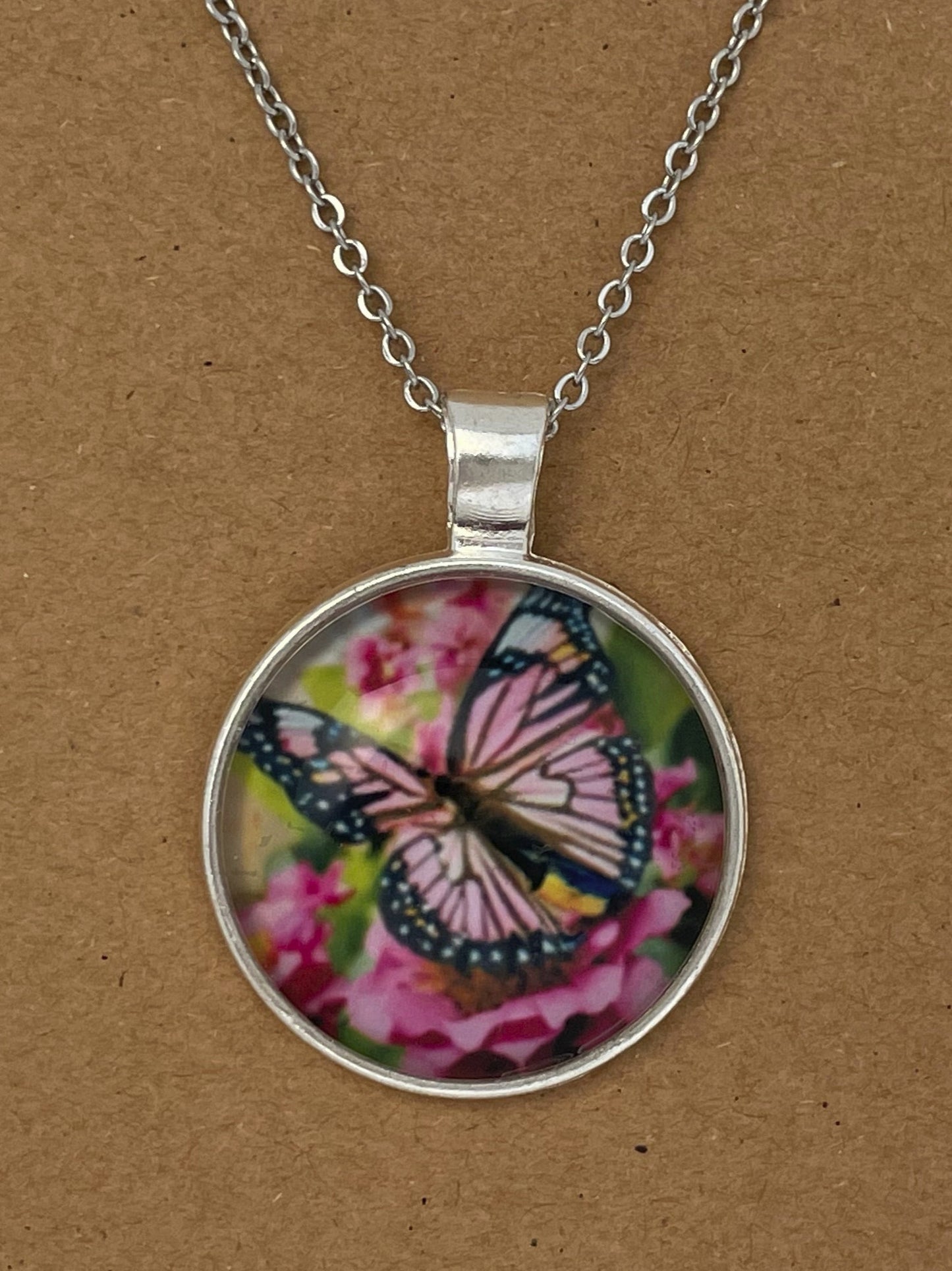 Pink butterfly Necklace